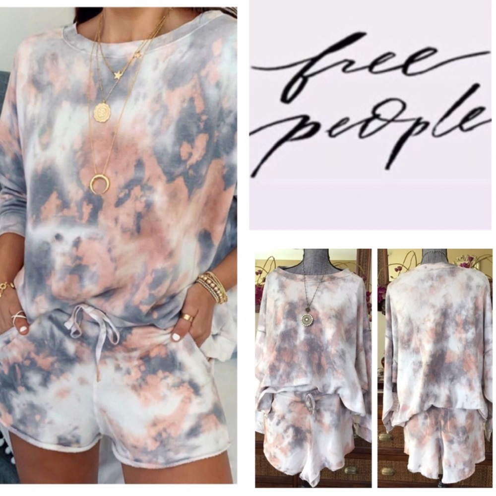 Free People Two-Piece Kelly Washed Short Set. NWT.